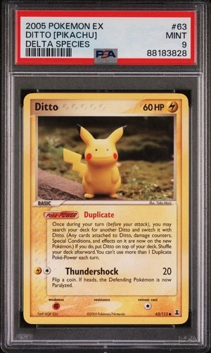 New Listing2005 POKEMON EX DELTA SPECIES #63 DITTO [PIKACHU] PSA 9