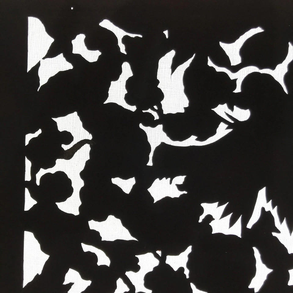 Antique Japanese Katagami Paper Kimono Stencil Katazome Silhouette Flowers C909 - Image 2 of 4