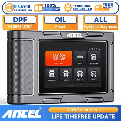 ANCEL 24V 12V Diesel Heavy Duty Truck Scanner DPF Regen All System Diagnostic