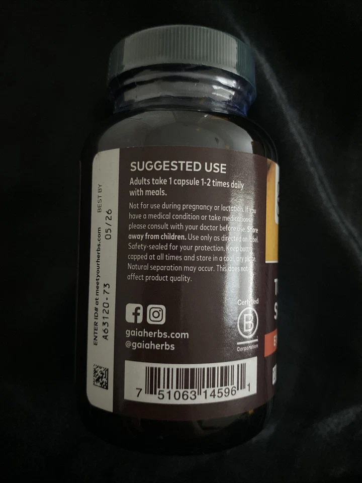 Fitocápsulas líquidas veganas Gaia Herbs Turmeric Supreme 120 caducidad 5/2026 Foto 4 de 4