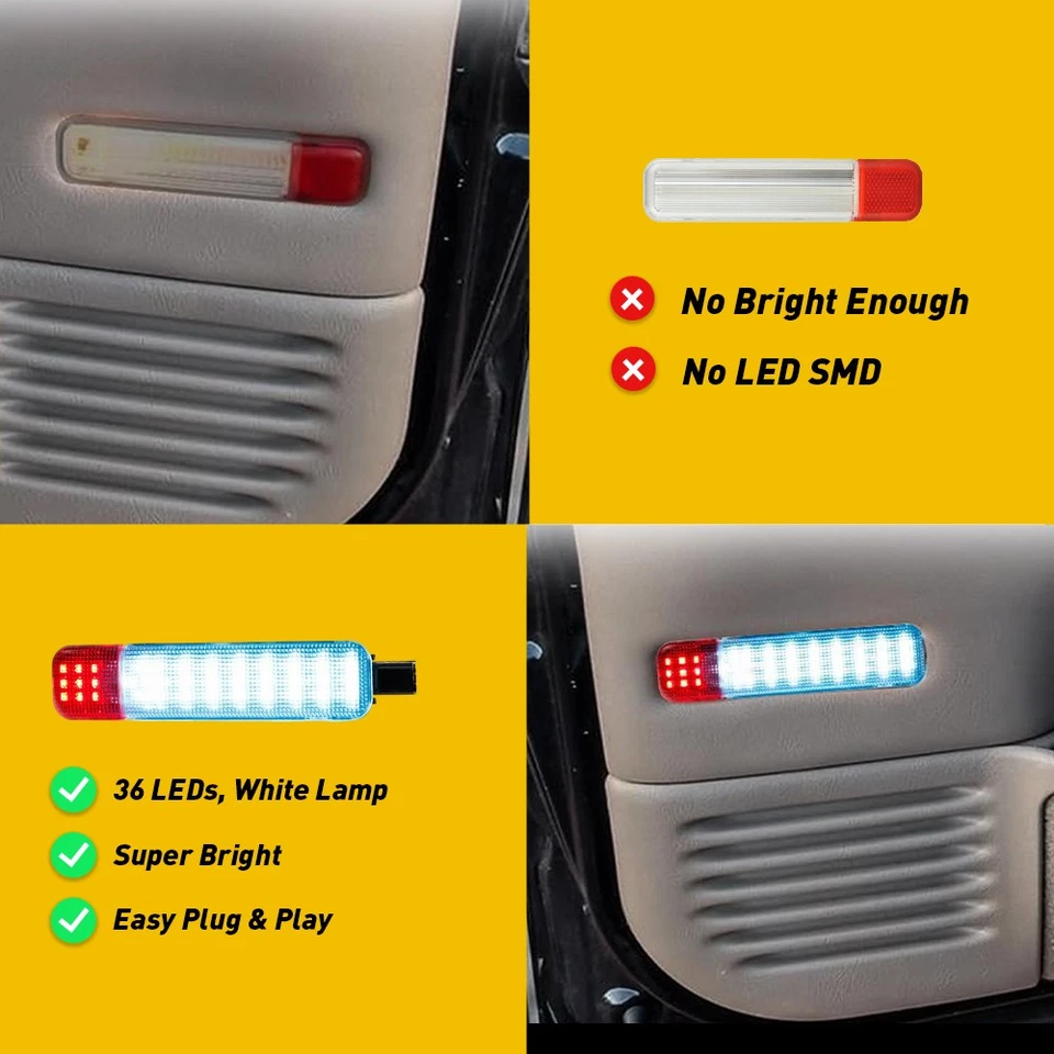 LED Door Lights Panel Courtesy Lamps 4Pcs Fit GMC Yukon XL 1500 2500 2000-2006 - Image 4 of 4