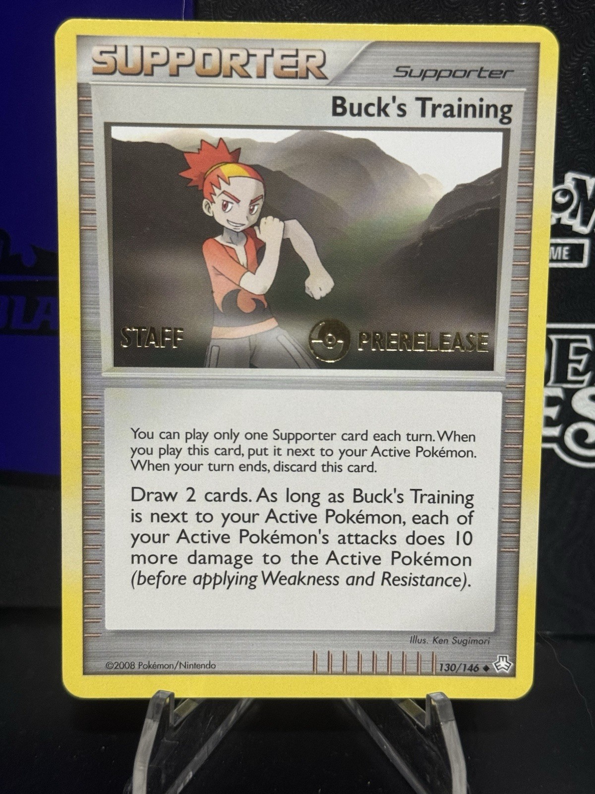 Pokemon Card - Buck's Training  130/149 - (Prerelease) (STAFF) - LP