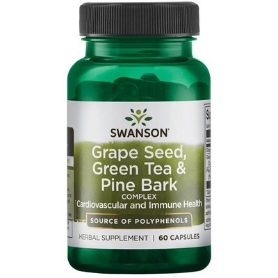 Swanson Grape Seed, Green Tea & Pine Bark Complex - 60 caps (242,22 EUR/kg)