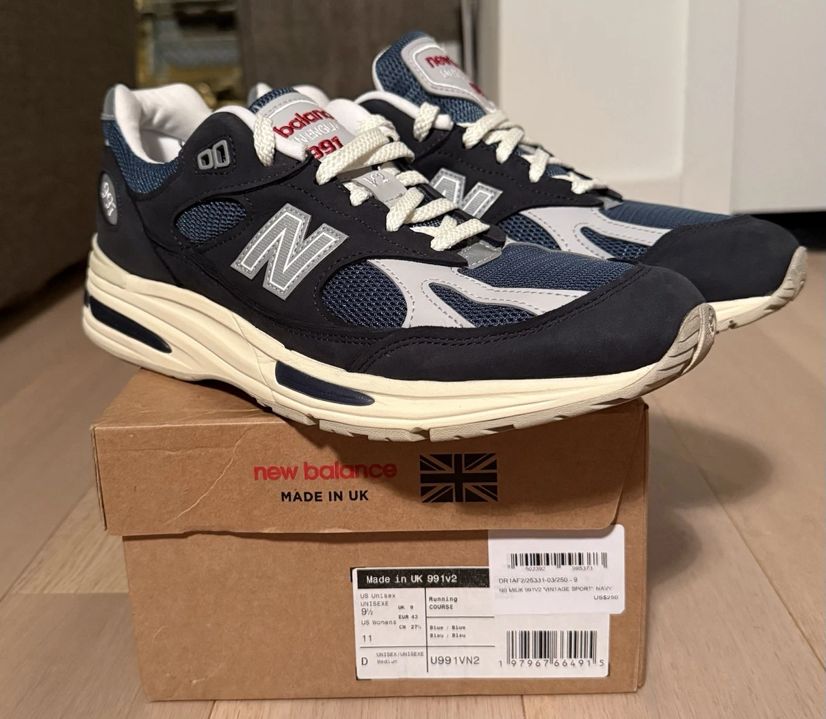 New Balance 991v2 Made in England Vintage Sport Pack - Navy for