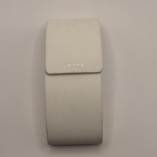 Prada White Hard Sunglasses/Eyeglasses Case, Luxury