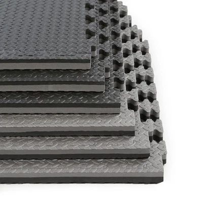 Xspec 1" Extra Thick Reversible EVA Foam Gym Mats 12 pcs 48 Sq Ft, Black & Grey - Image 1 of 4