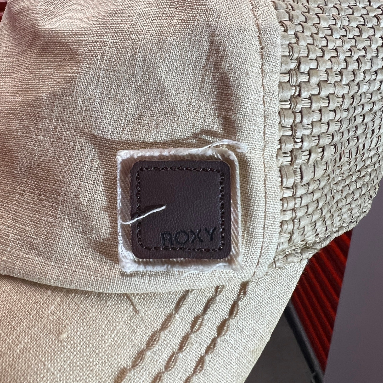 Roxy Straw Surf Hat Tan Adjustable Strapback - image 5