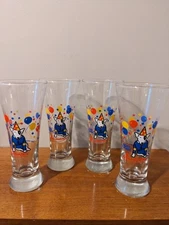 Bud Light Spuds Mackenzie Beer Pilsner Glasses set Of 4 Anheuser Busch 1987