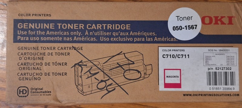 Okidata # 44318602C710 C711 High Yield Magenta Toner, Genuine, New