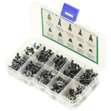 180 PCS 10 Values 4 Pin 6x6mm Tactile Switch Push Button Micro Momentary Kit