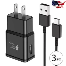 Universal Wall Charger Plug Type-C Charging&3FT USB Cable For Samsung Phone