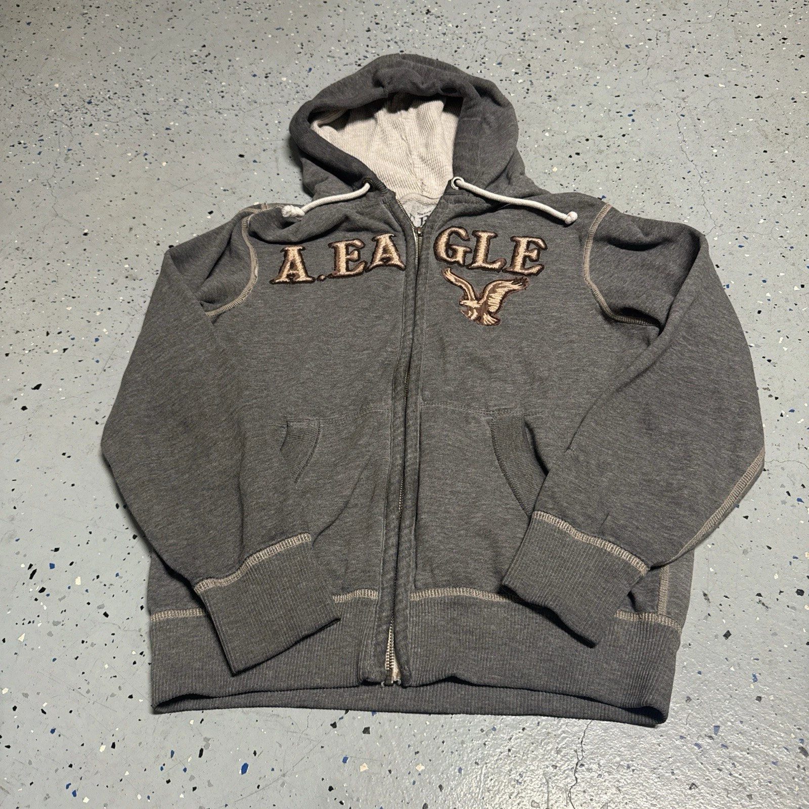 Y2k American eagle thermal lined hood zip up