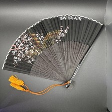 Vintage Swissair Folding Paper Fan - Advertising