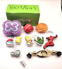 Lot of 10 Jibbitz shoe Charms For Crocs, Mixed Boy/Girl Box