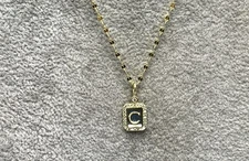 Gold Plated Sterling Silver, CZ Gemstones Initial "C" Pendant Necklace