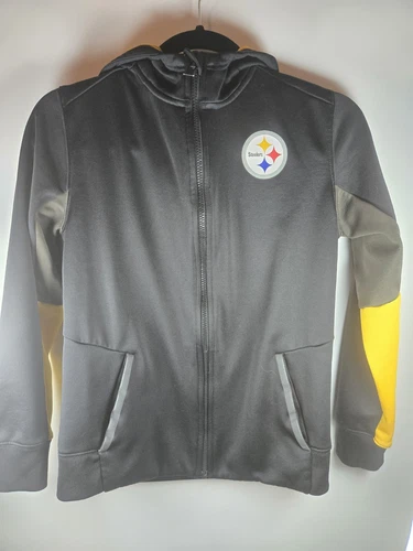 VETEMENTS Pittsburgh Steelers Giacca Felpa con Cappuccio NFL Apparel Youth Tg L 14 16 Full Zip