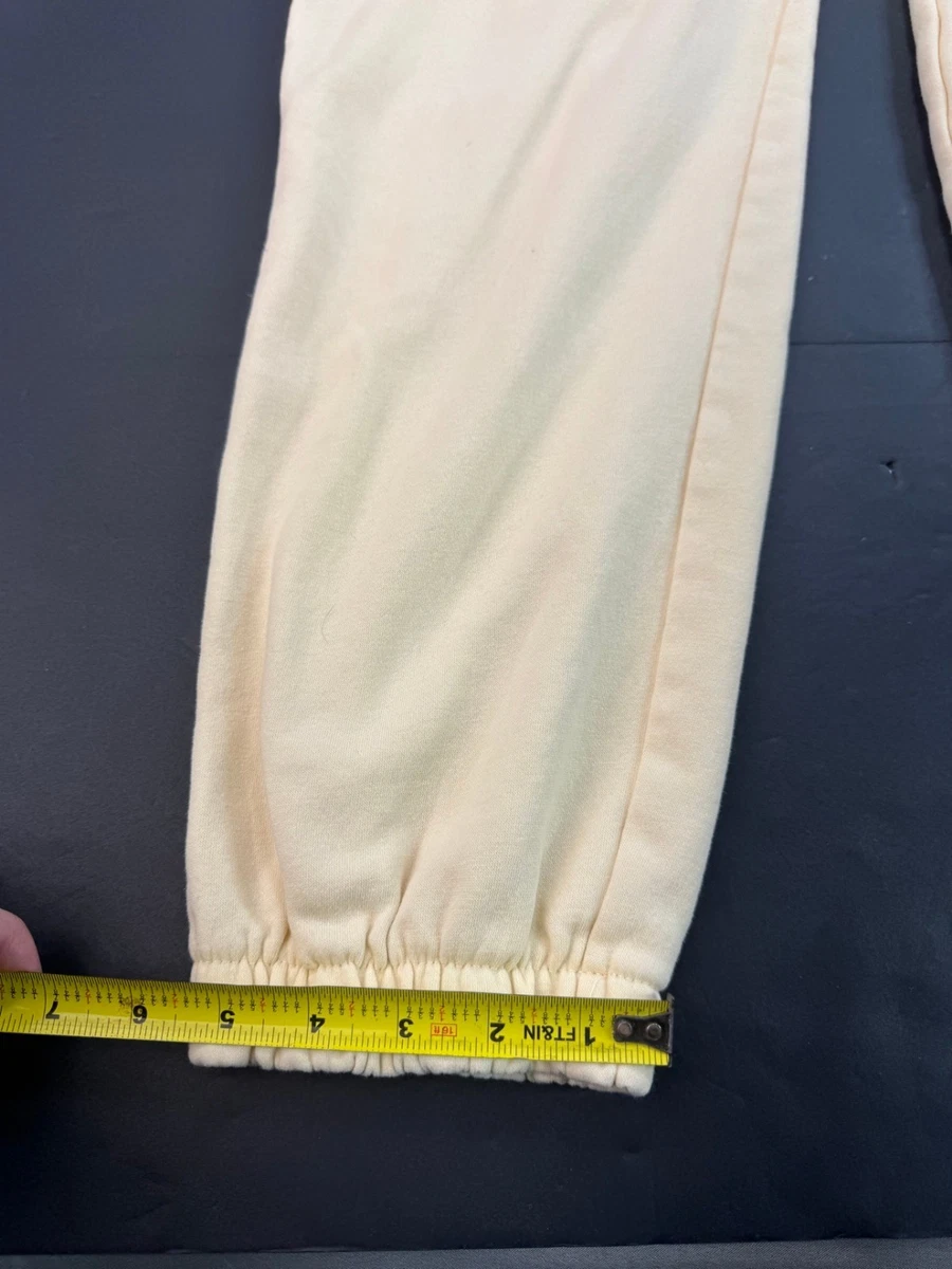 Pantalones deportivos medianos H&M para mujer amarillo claro con cordón elástico