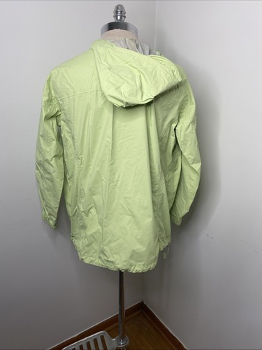 L.L. Bean Coat Womens 1X Plus Light Green Nylon Jacket Hooded Rain Drawstring - Picture 9 of 13