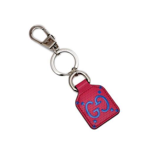Authentic GUCCI GG Embossed Leather Key Chain Key Holder Fuchsia Pink No box - Picture 1 of 4