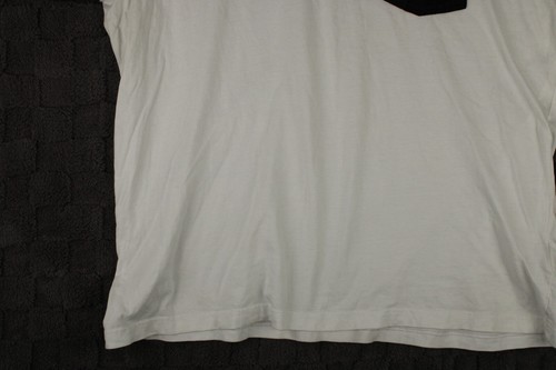 Vintage Adidas Real Madrid Ringer T-Shirt Logo Tasche Herren XL Tasche Faded White - Bild 4 von 10