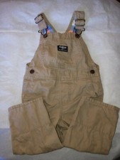 OshKosh Bgosh Vestbak Overalls Size 18 Months Pocket On Bib Brown Khaki