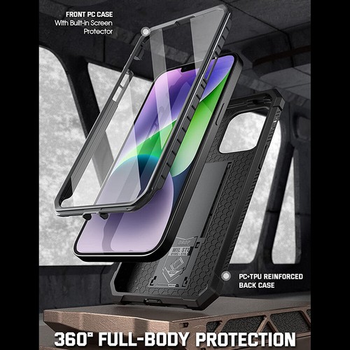 Funda para iPhone 14 | Poética Resistente Cuero Premium Textura Cubierta Pistola Metal - Imagen 6 de 6