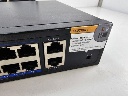 Aumox 18-Port Ethernet Gigabit PoE Switch, 16-Port PoE with 2 Uplink Gigabit ... - Picture 3 of 6