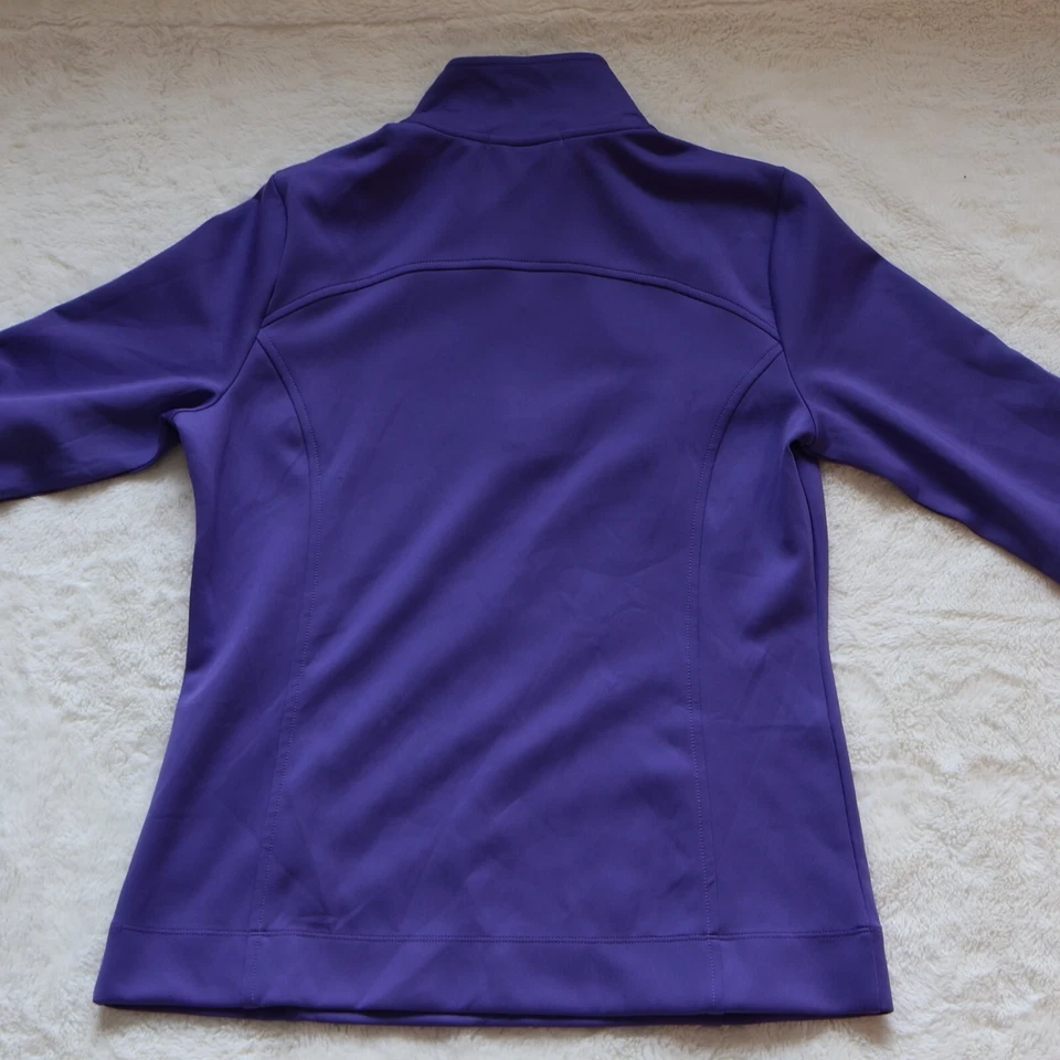 Suéter feminino Fairway & Greene roxo médio 1/4 zíper pulôver golfe casual - Imagem 2 de 4