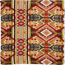 Wyoming Traders Wild Rag Aztec Print Olive / Green 100% Silk Scarf - 34.5"