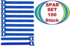 100 Hook and Loop Cable Ties 150mm x 22mm Blue Reusable Hook and Loop Cable Hook and Loop Tape