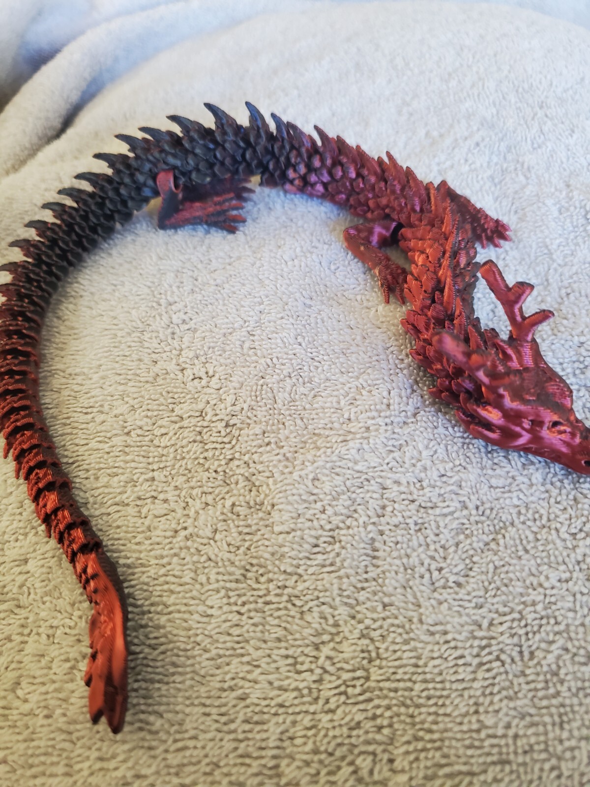 3D PPRINTED~ ARTICULATED~ RED DRAGON~ 12