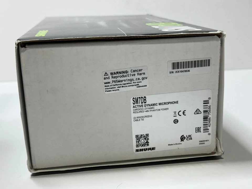 Shure SM7dB Dynamic Microphone Preamp Stream Podcast Recording Black Authentic - Image 2 of 4