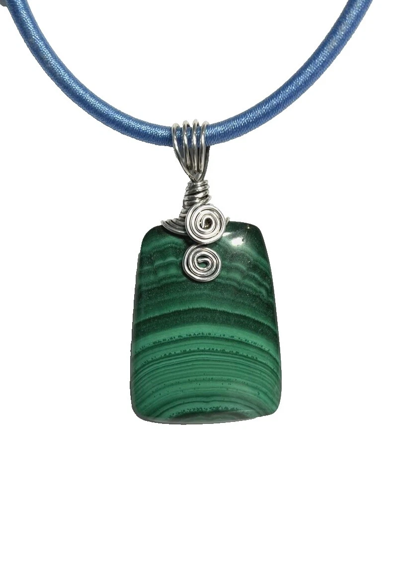 Malaquita Piedra Colgante Collares y colgantes hechos a mano