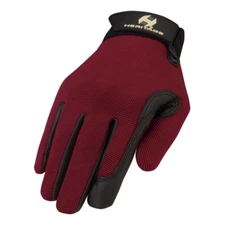 Heritage Gloves Riding Performance Gloves Dark Red Color