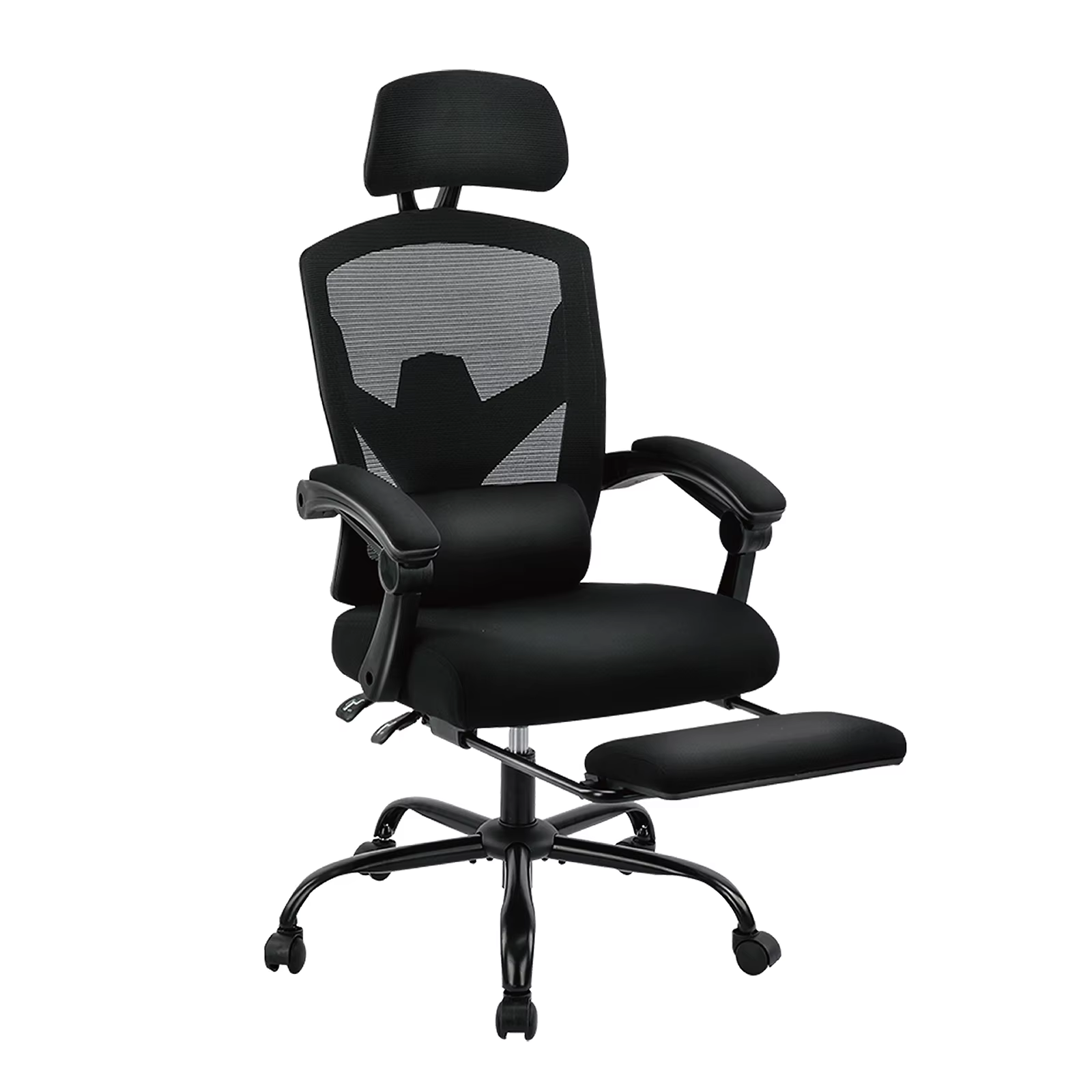 Ergonomic Reclining High-Back Mesh Chair, Rocking, Swivel, Lumbar Support Pillow