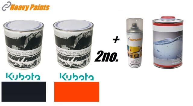 Kubota KX-4 U-Series Orange & Dark Blue Digger Paint Enamel Paint 2.4 Litre Tins