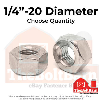 1/4''-20  Stainless Steel Heavy Hex Nuts (Choose Qty)