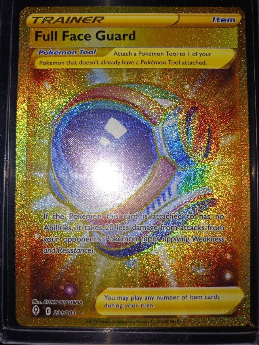 Pokemon Full Face Guard 231/203 Gold Secret Rare