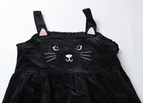 Gymboree Girl's Embroidered Cat Corduroy Jumper Dress BL1 Black Size 12 NWT - Picture 2 of 3