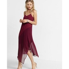 Express Asymmetrical Chiffon Slip Dress L