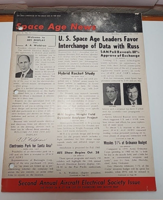 1959 Space Age News Magazine Aircraft 2nd Electrical Society Issue RRP 68