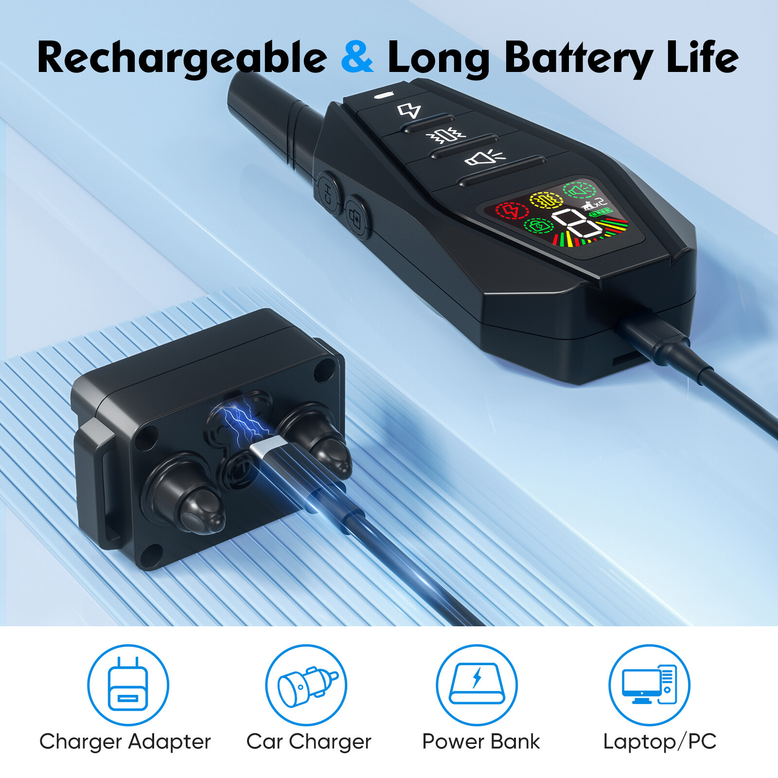 3300 FT Dog Shock Training Collar Remote Rechargeable Waterproof Pet LCD Trainer