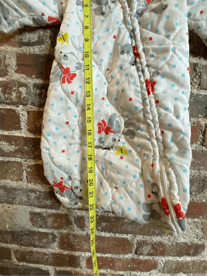 Saco de dormir abrigo aislado acolchado vintage blanco/rojo/gris osos panda talla bebé Foto 4 de 4