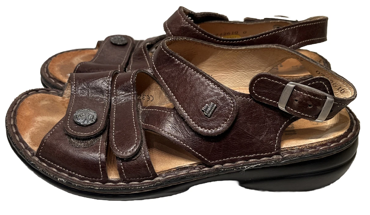 Finn Comfort Women s Gomera Sandal Size 37 US 6.5 Brown Adjustable Strap Shoe
