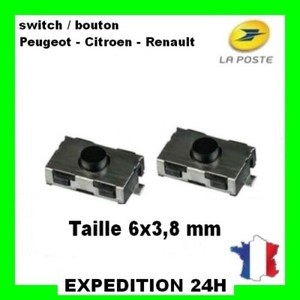 3X Switch PEUGEOT CITROEN ►Bouton Poussoir Interrupteur Clé Télécommande Plip