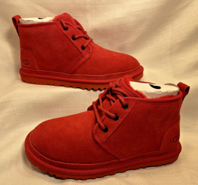 UGG Neumel Samba Red Suede Boots Sheep Wool Women's US 6 NIB Boots