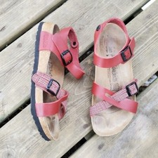 Birki's by Birkenstock Lillie Red Plaid Strappy Buckle Sandals 37 Woman's 6