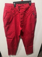Vintage 90s Rockies Red High Waisted Bare Back Pants Sz 35 X 33