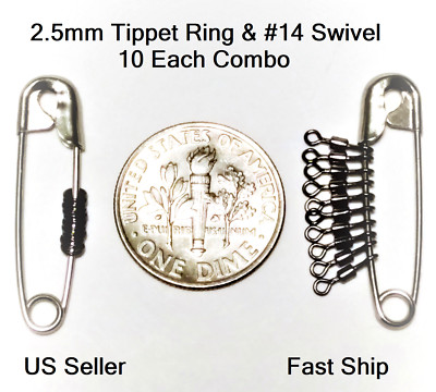 2.5mm Fly Leader Tippet Ring & #14 Micro Swivel *COMBO ...