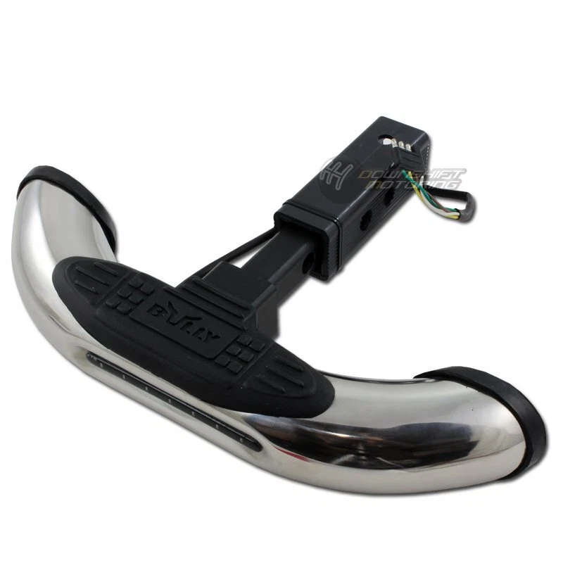 BULLY 1.25" & 2" CHROME TOW TRAILER HITCH BACK STEP BAR W/ LED BRAKE TAIL LIGHT - Image 2 of 4